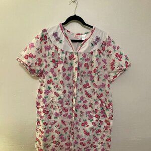 Grannychic Womens Housecoat Robe Short Sleeve Pockets Snaps Plus 3X Floral